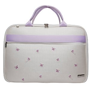 Mala Maternidade Dupla 240 -Borboleta Branco Lilás