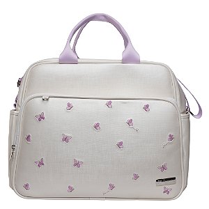Bolsa Passeio 501 -Borboleta Branco Lilás