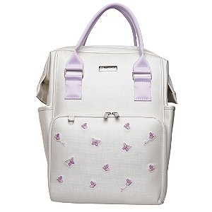 Mochila Funcional 701 - Borboleta Branco Lilás
