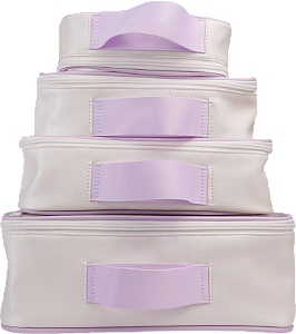 Kit Organizador de Mala -Borboleta Branco Lilás