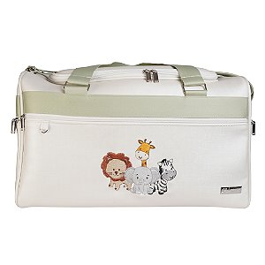 Mala Maternidade Baú 900 -Safari Branco Verde