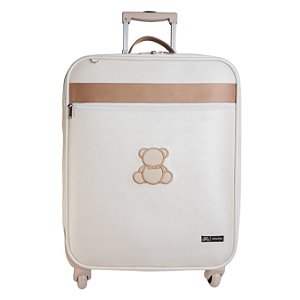 Mala Maternidade de Rodinhas 700 -Urso Off Bege