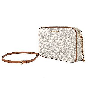 MICHAEL KORS Vanilla Signature-coated Jet Set Large East West