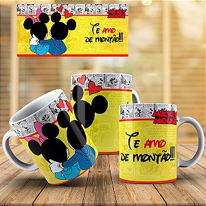Caneca dias dos Namorado Mickey e Minnie 002-10 Te amo de montão!