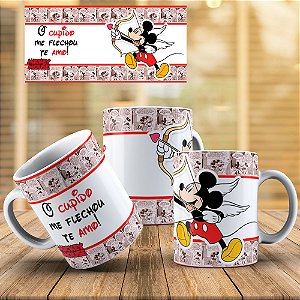 Caneca dias dos Namorado Mickey e Minnie 003-10 O cupido me flechou com você!