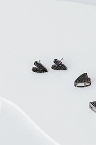 Pingente CORAÇÃO Cravejado All Black