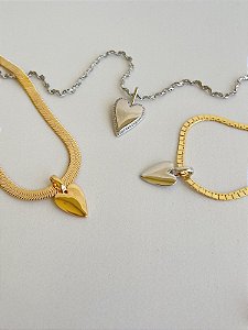 Pingente Coração Basic LISO Ródio