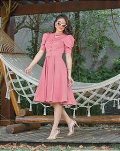Vestido Midi Godê Stefany Moda Evangelica Feminina