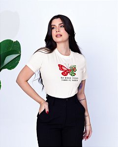 T-shirt Premium 100% algodão moda evangélica feminina