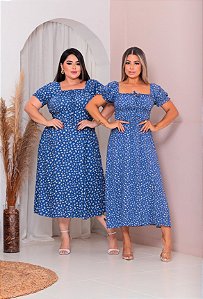 Vestido Midi Camponesa Evangélica Feminina