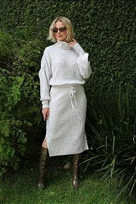 Conjunto de tricot gola alta