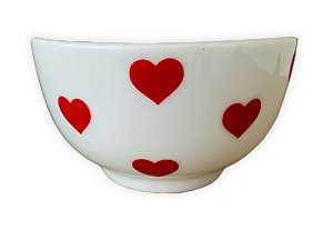 Bowl em Porcelana Corações Vermelho