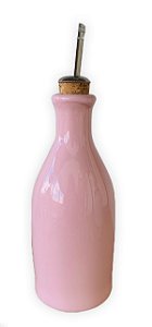 Porta Azeite em Cerâmica Rosa Liso 300ml