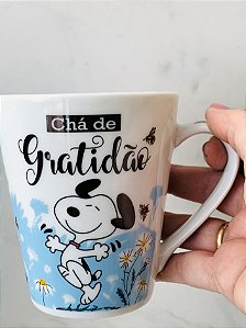 Caneca Porcelana Snoopy Gratidão