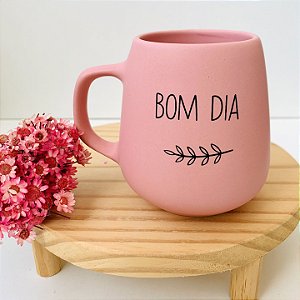 Caneca em Cerâmica Acetinada Rosa Café da Manhã 260ml