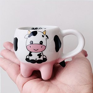 Mini Xícara em Porcelana Café Vaquinha Mimosa 80ml
