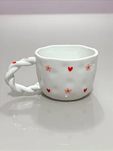 Caneca de Porcelana Coraçãozinhos 200ml (unidade)
