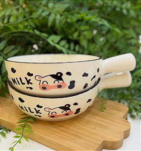 Petisqueira de Porcelana com Cabo Coleção Vaquinha