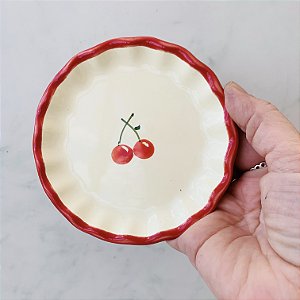 Mini Prato Redondo com Babado Cereja Tutti-Frutti
