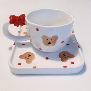 Kit Prato e Caneca Lacinho e Ursinhos