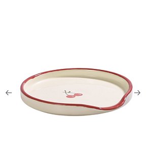 Descanso para Utensílios Oval em Cerâmica Cerejinha