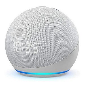 Echo Dot (4ª Geração) com Relógio e Alexa - Smart Speaker Branca - Amazon