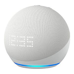 Echo Dot (5ª Geração) com Relógio e Alexa - Smart Speaker Branca - Amazon
