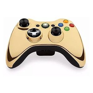 Controle Sem Fio Xbox 360 Dourado Original Microsoft