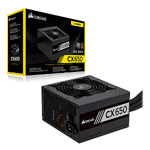 Fonte Corsair CX Series CX650, 650W, 80 Plus Bronze, Com Cabo, Preto - CP-9020278-BR