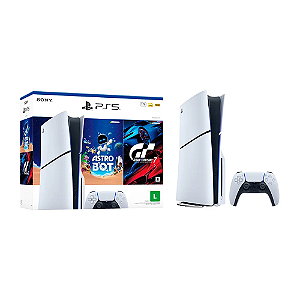 Console Sony PlayStation 5, Com Leitor, SSD 1TB, Controle Sem Fio DualSense, Astro Bot + Gran Turismo 7