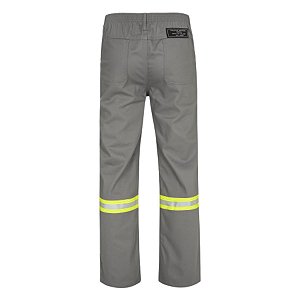 Calça Eletricista NR10 Risco 2 Cinza com Refletivo Verde CA48513 (CA 48513)