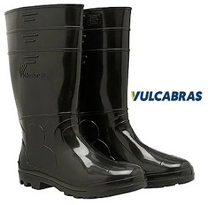 Bota de Pvc Sem Bico Com Forro Vulcabras CA36942 Cano Longo 32cm Preto (CA 36942)