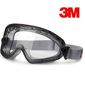 Óculos SG 2890 3M CA43695 Ampla Visão Incolor Antiembaçante 100% Vedado Para Risco Químico e Biológico (CA43695)