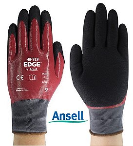 Luva Edge 48-919 CA 43203 Ansell Duplo Banho Nitrílico Suporte Têxtil Nylon (CA 43203)