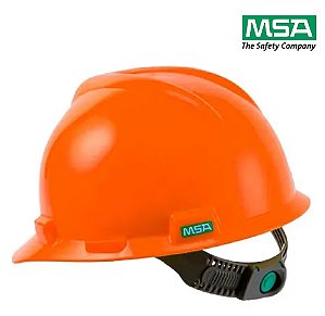 Capacete VGard MSA CA498 Push-Key ou Catraca Aba Frontal com Carneira Classe B Laranja (CA 498)