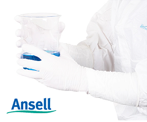 Luva Nitrílica CA45437 Ansell Descartável Não Estéril Para Sala Limpa BIOCLEAN™ NERVA BNAL (CA 45437)