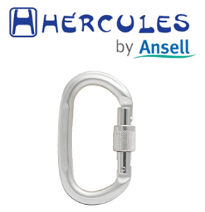 Mosquetão Oval HLM0400 Hércules Abertura 20 mm Trava Tipo Rosca com Resistência 24 kN