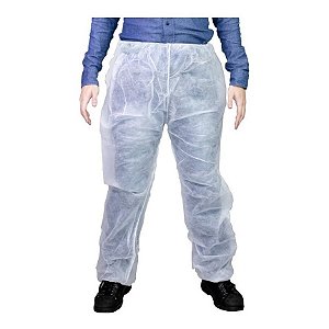 Calça TNT Descartável Branca 30gr - 10 unidades (SC)