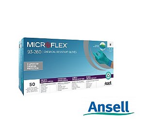 Luva Microflex CA 46060 Nitrílica com Neoprene Descartável Reforçada 93-260 50 Unidades Ansell (CA46060)