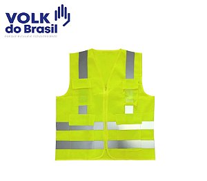 Colete de Sinalização Refletivo com 4 Bolsos Amarelo/Verde Com Ziper 191517401 Volk