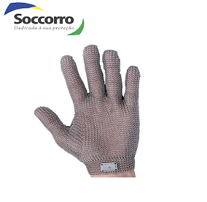 Luva em Malha de Aço CA 50655 Punho Curto Hi Steel a Peça (CA50655)