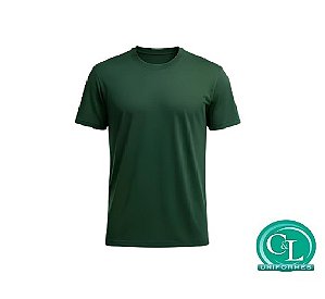 Camiseta Gola Careca na Malha 100% Algodão Manga Curta Verde