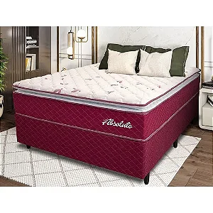 Conjunto Box Absoluto 138x23x188 Vermelho-branco - Hellen Estofados e Colchões