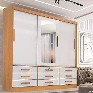 Roupeiro Meridian Plus 3 Portas e 9 Gavetas - D'Doro