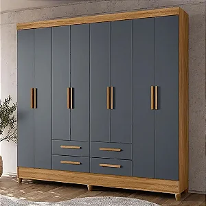 Guarda Roupa Casal Flórida 8 Portas e 4 Gavetas - Moval