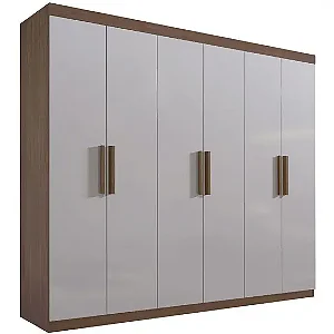 Guarda Roupa Colibri Castanho 6 Portas 6 Gavetas  - D' Doro Móveis