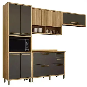 Cozinha Torino Completa 4 Peças 11 Portas 2 Gavetas Valdemóveis