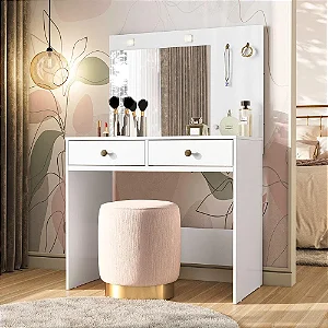 Penteadeira Camarim com Led 2 Gavetas Branco Ideal