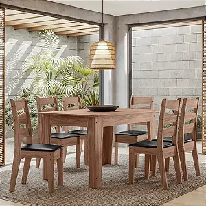 CONJUNTO ISIS 1,35 COM 6 CADEIRAS