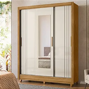 Guarda Roupa Solteiro Espelho 3 Portas 2 Gavetas Bolivia Moval